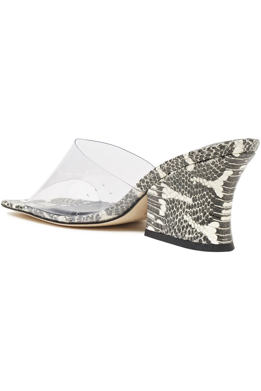 BY FAR Dolly snake-effect leather and PVC mules
