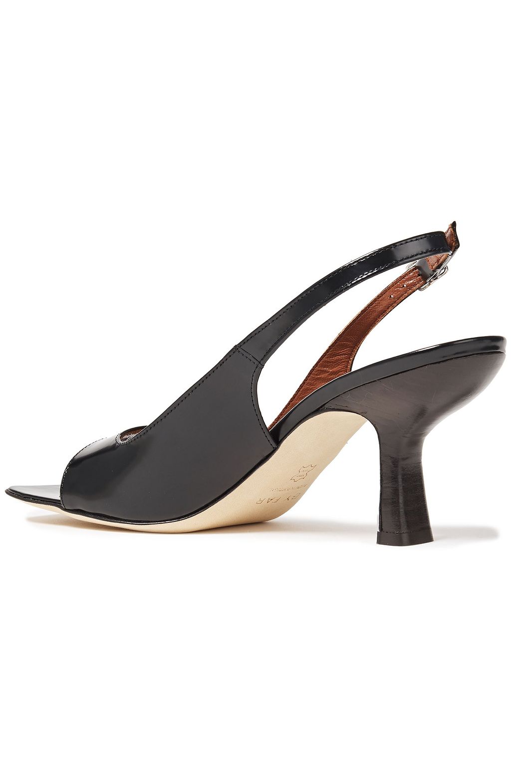 black leather slingback sandals