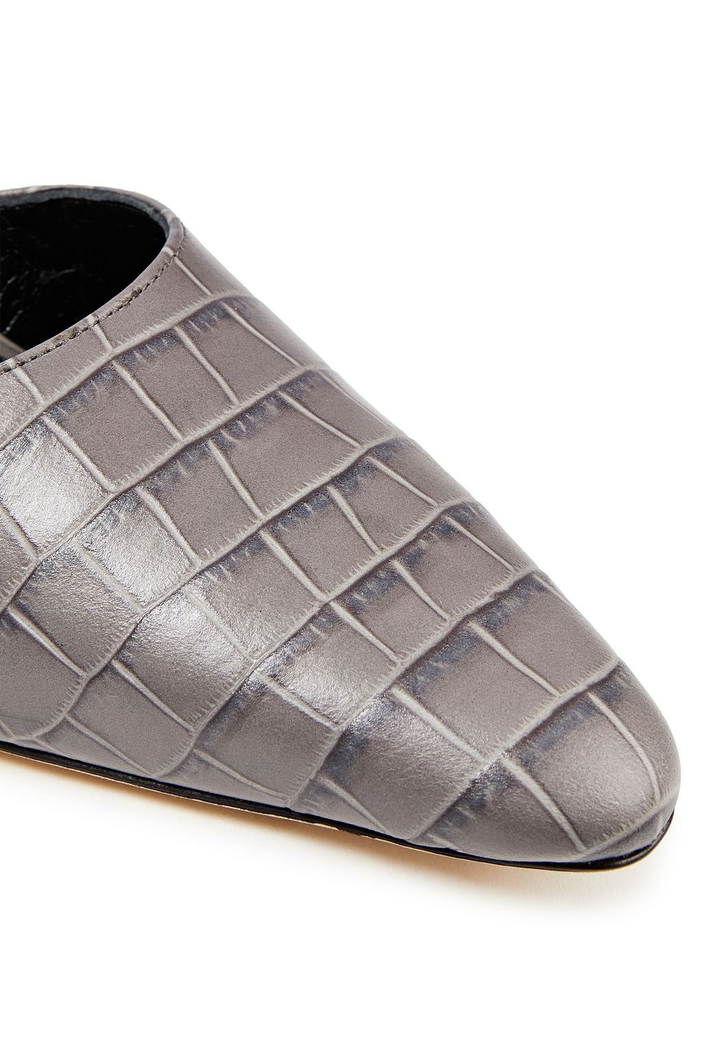 BY FAR Lex croc-effect and PVC leather pumps