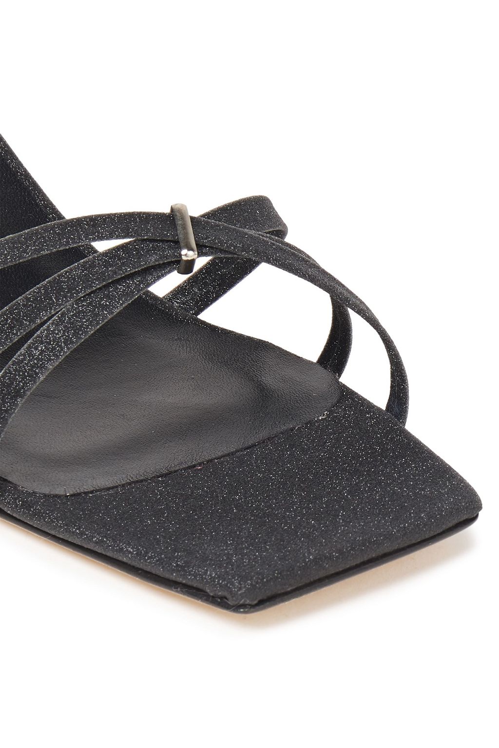 BY FAR Kaia glittered leather sandals