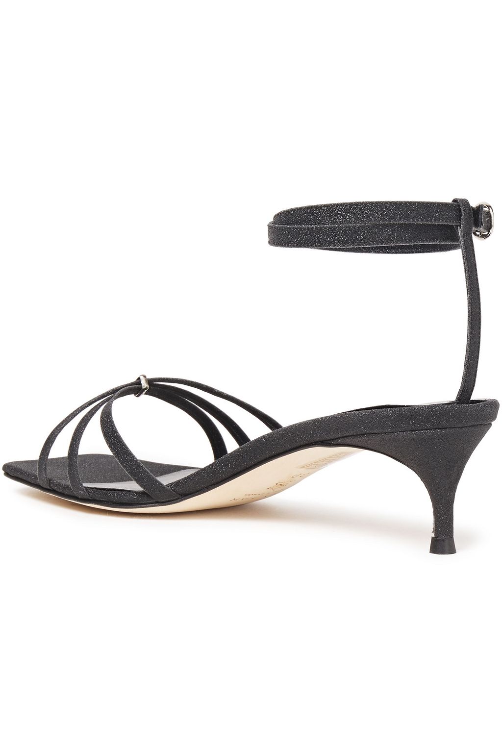 By Far Kaia Glittered Leather Sandals The Outnet