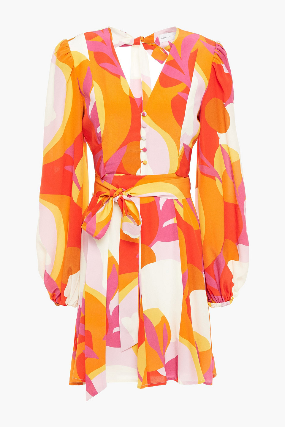 Rebecca Vallance Woman Paradise Open-back Printed Silk Crepe De Chine Mini Dress Orange Size 10