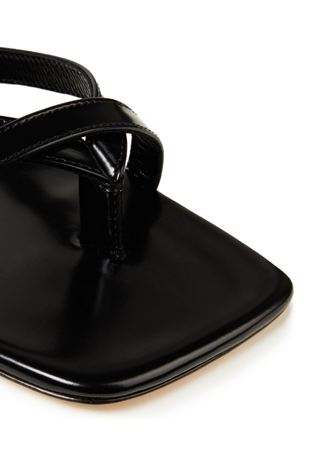BY FAR Deni glossed-leather sandals