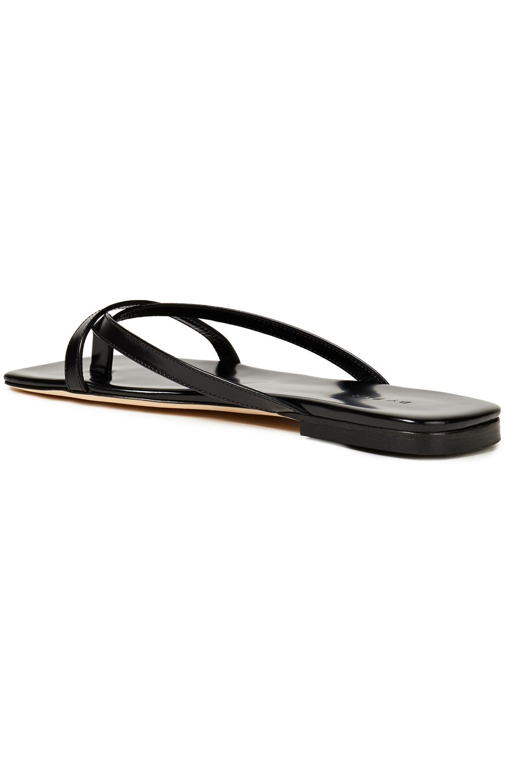 BY FAR Deni glossed-leather sandals