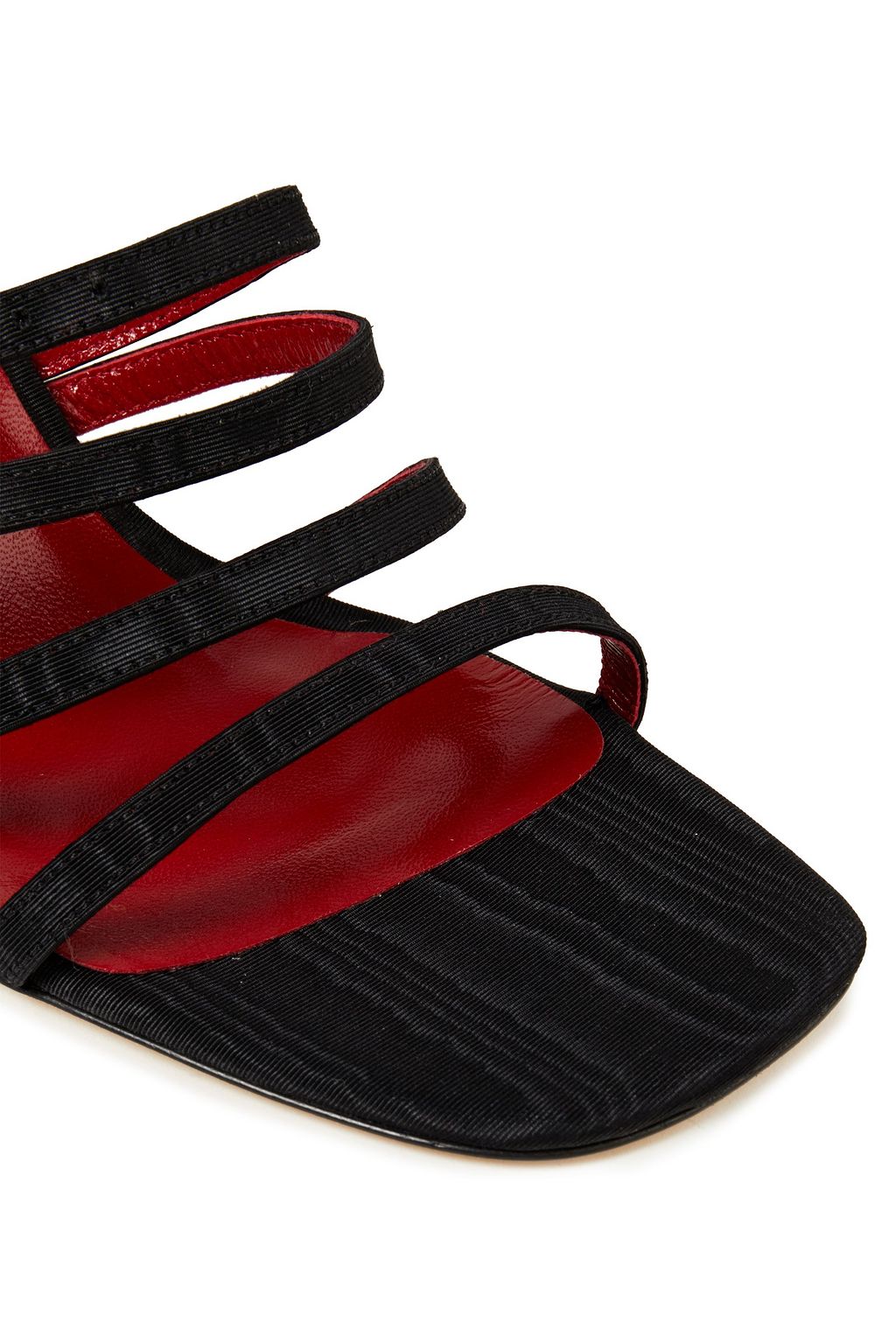 BY FAR Goldie buckled moire sandals