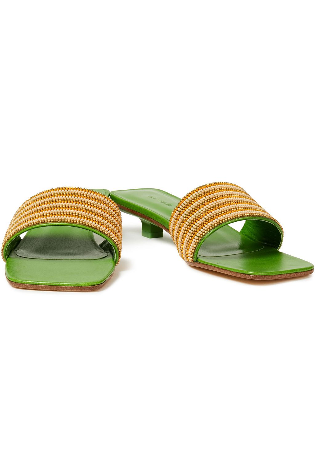 BY FAR Ceni crystal-embellished leather mules