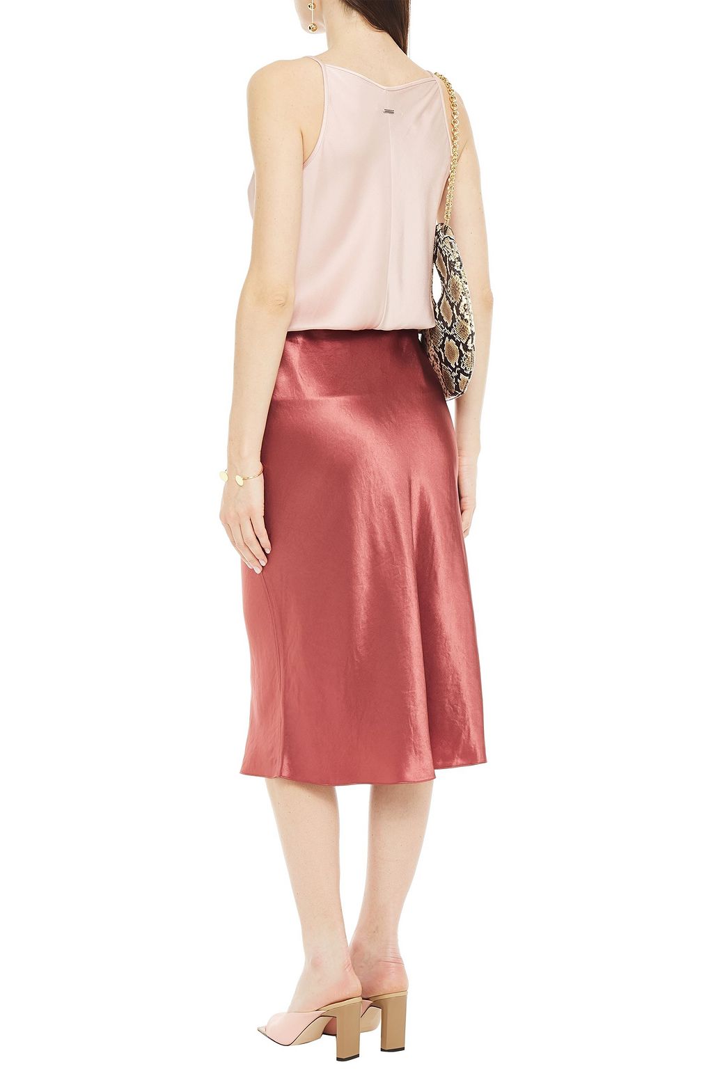 HALSTON Draped satin camisole