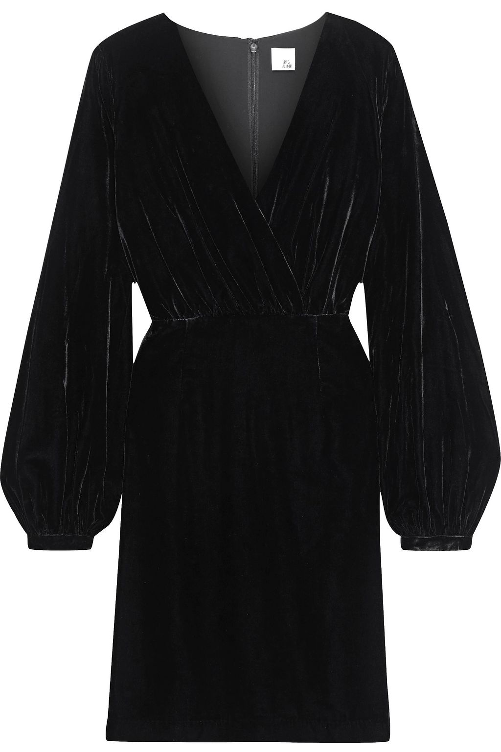 IRIS & INK Wrap-effect gathered velvet mini dress | THE OUTNET