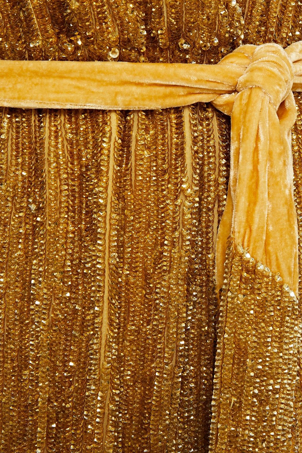 RETROFÊTE Velvet-trimmed sequined chiffon mini dress