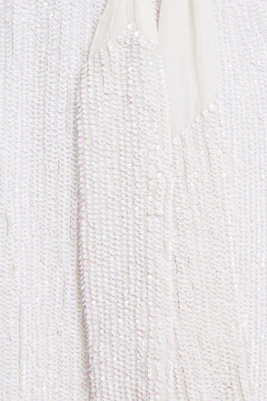 RETROFÊTE Ella one-shoulder sequined chiffon mini dress