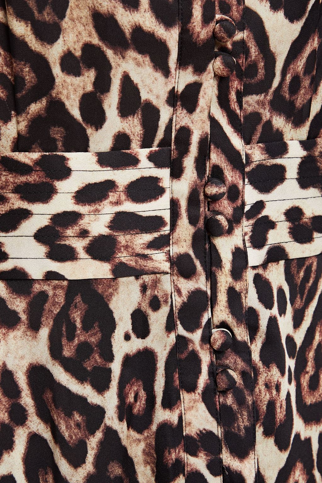 EQUIPMENT Gathered leopard-print satin mini dress