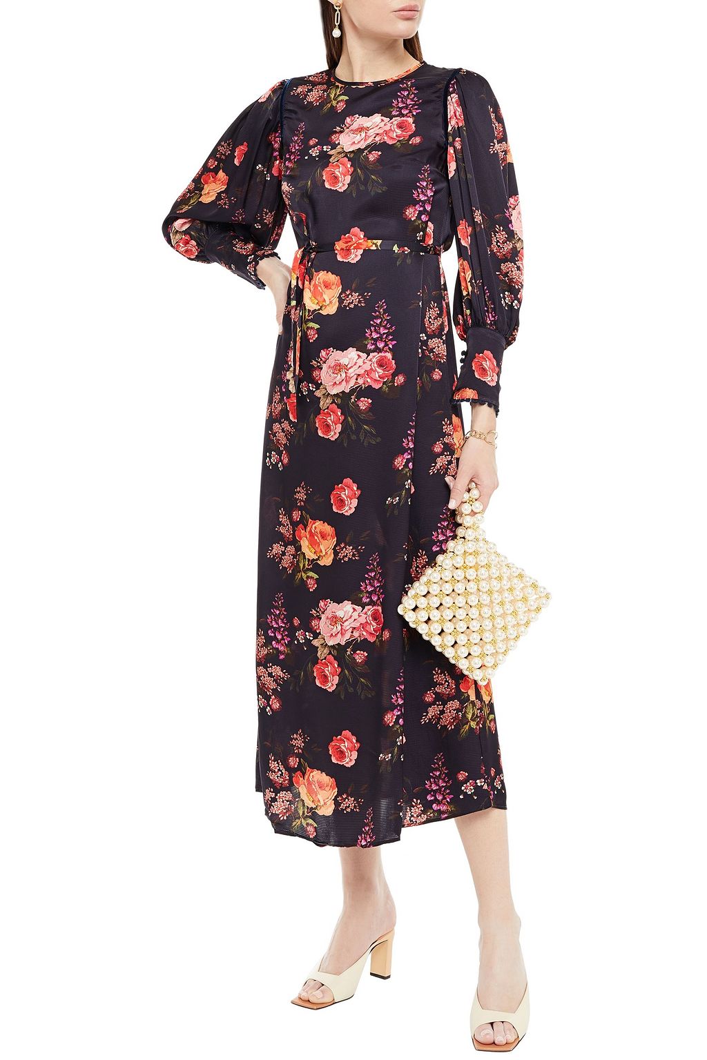 floral velvet jacquard dress