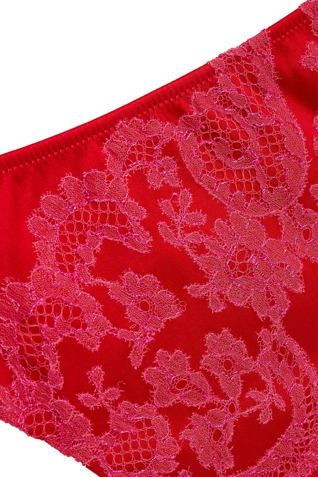 CARINE GILSON Lace-trimmed stretch-silk satin thong