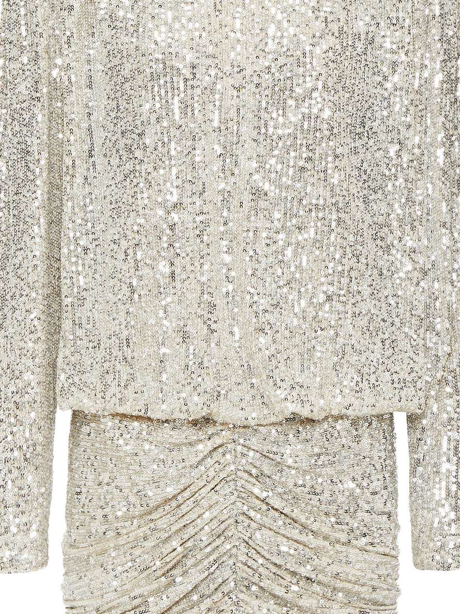 flynn ruched sequined tulle mini dress