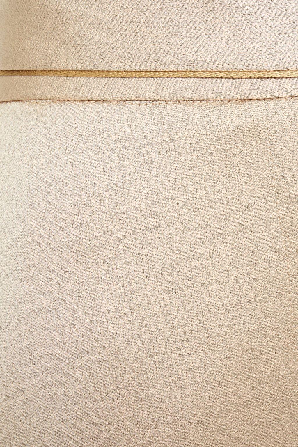 HALSTON Belted satin wide-leg pants