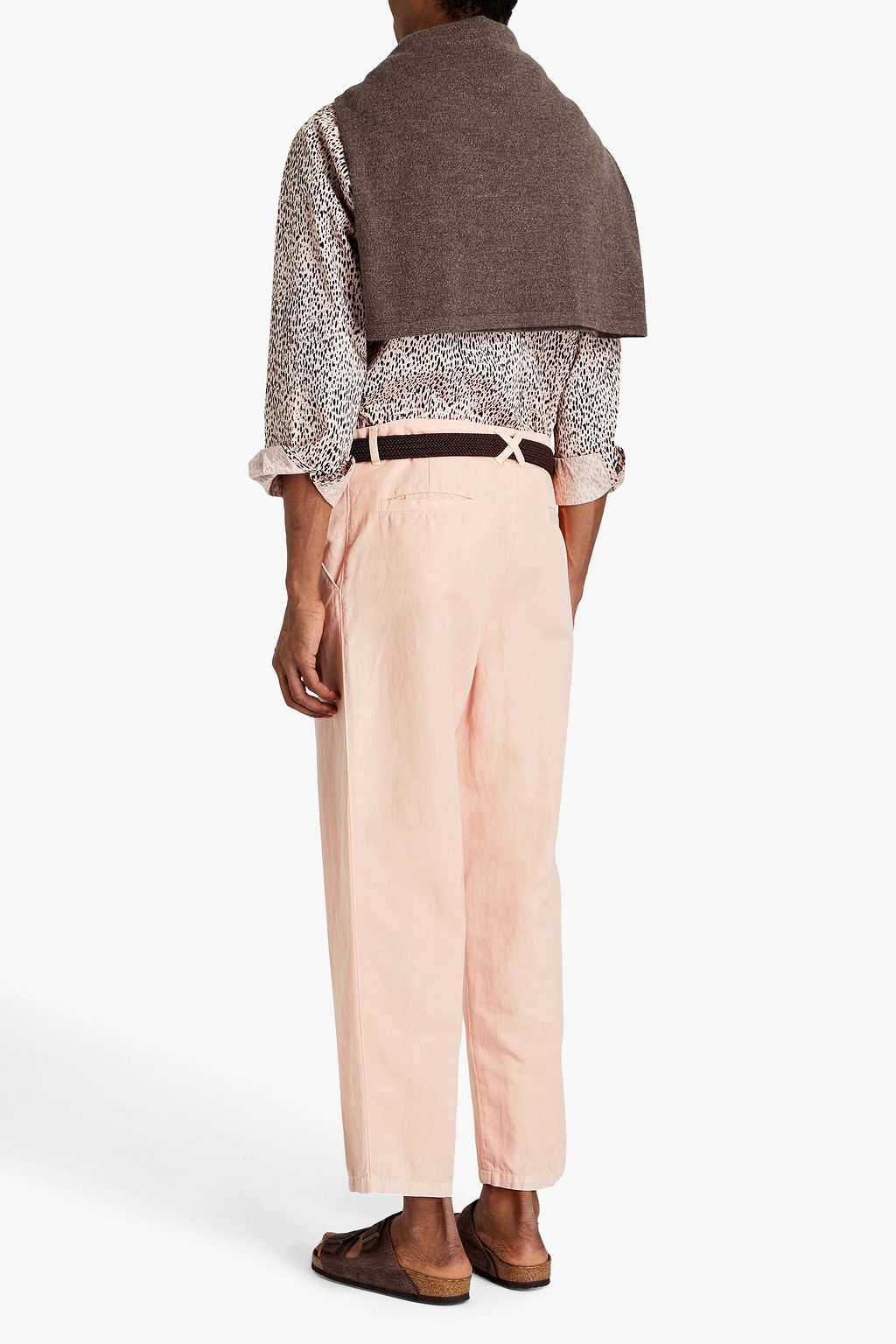 TOD'S Cotton and linen-blend twill chinos