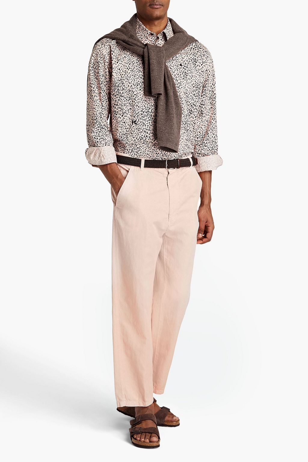 TOD'S Cotton and linen-blend twill chinos