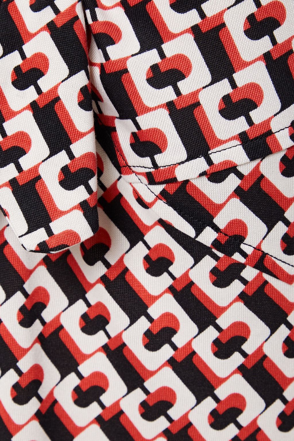 DIANE VON FURSTENBERG فستان قصير من الجيرسي الحريري المطبع برسومات مزيّن بعقدة فراشية