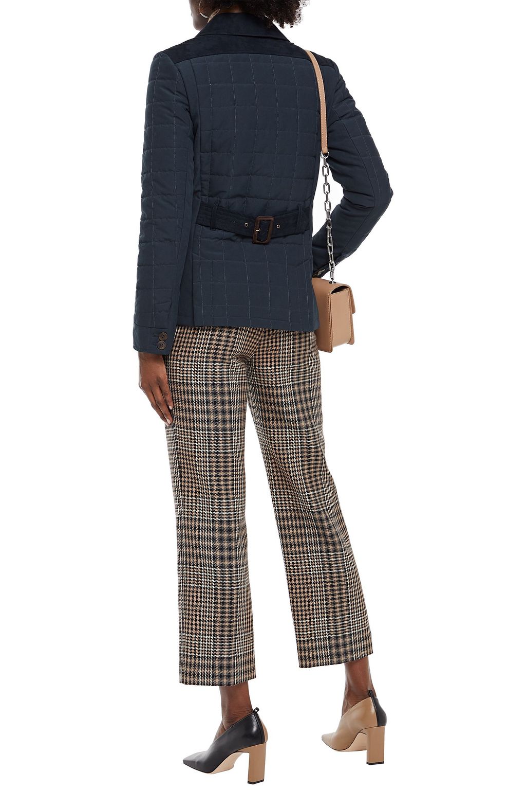 PURDEY Stundland faux suede-trimmed quilted tweed jacket