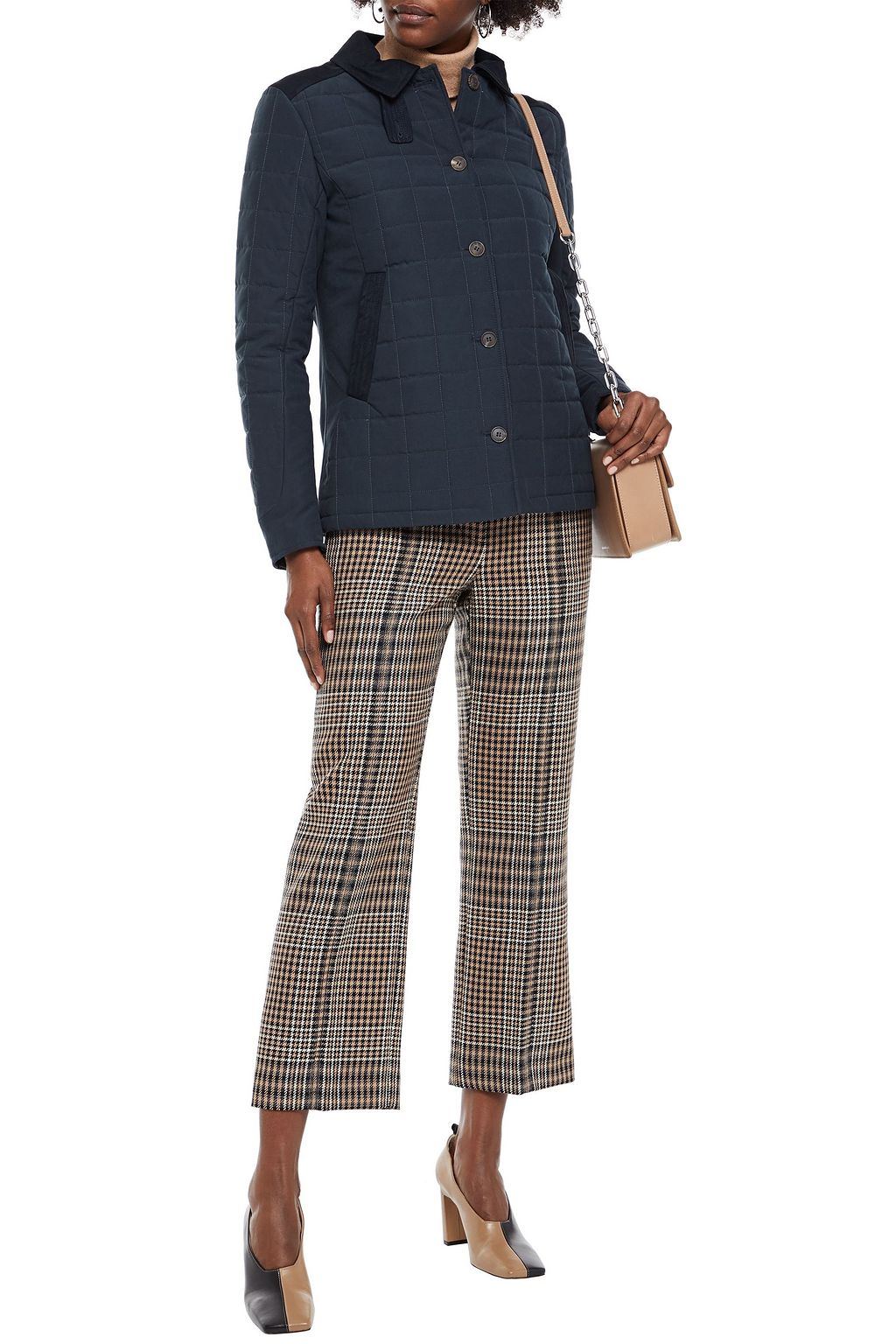 PURDEY Stundland faux suede-trimmed quilted tweed jacket