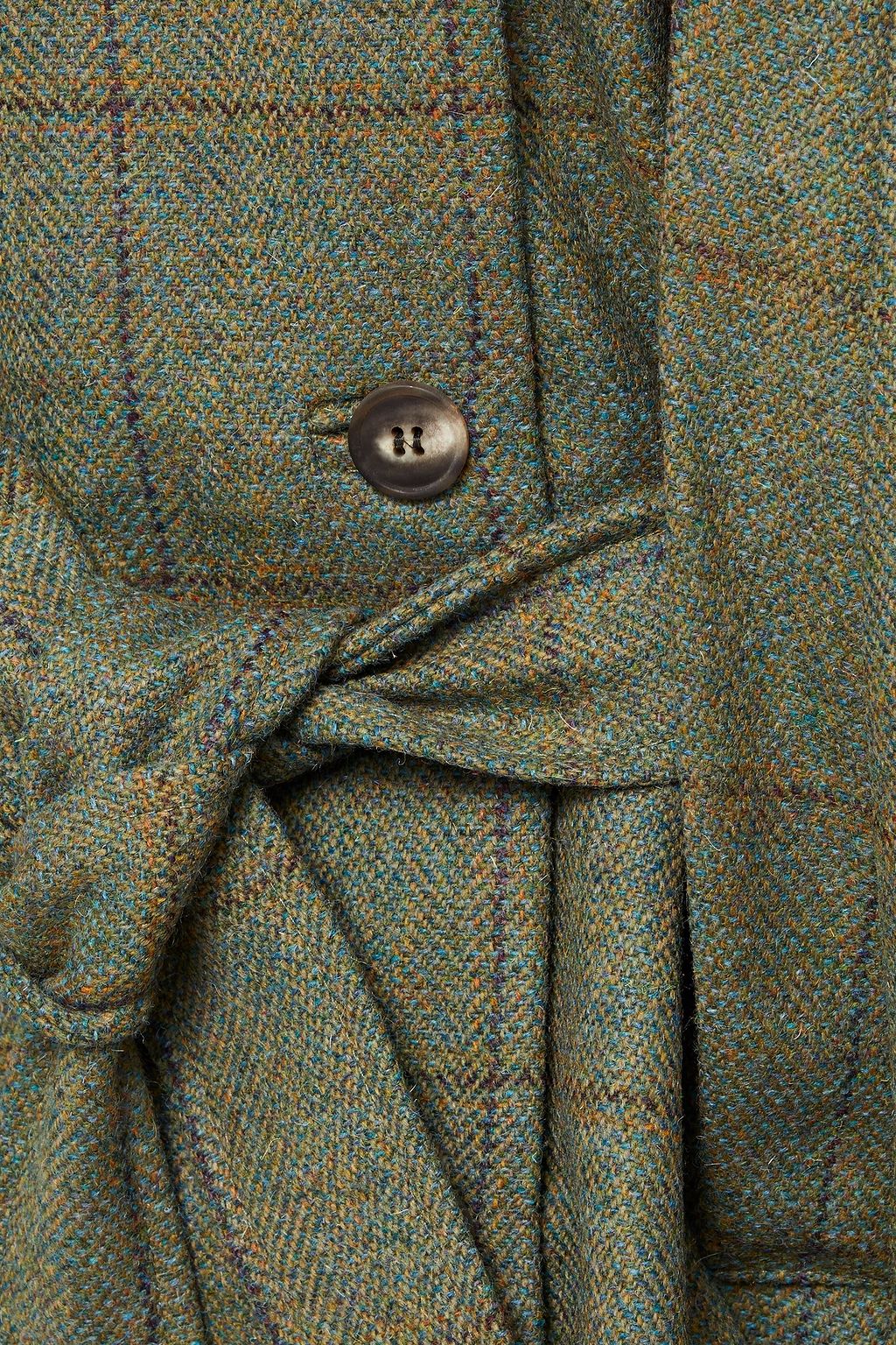 PURDEY Checked wool-tweed cape