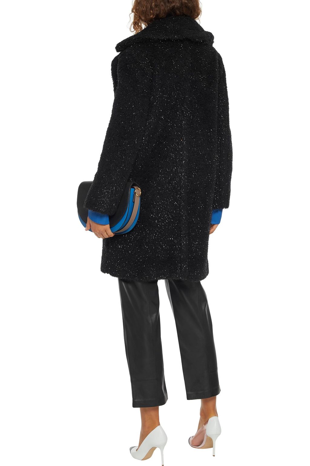 MAX MARA Lastra double-breasted metallic faux fur coat