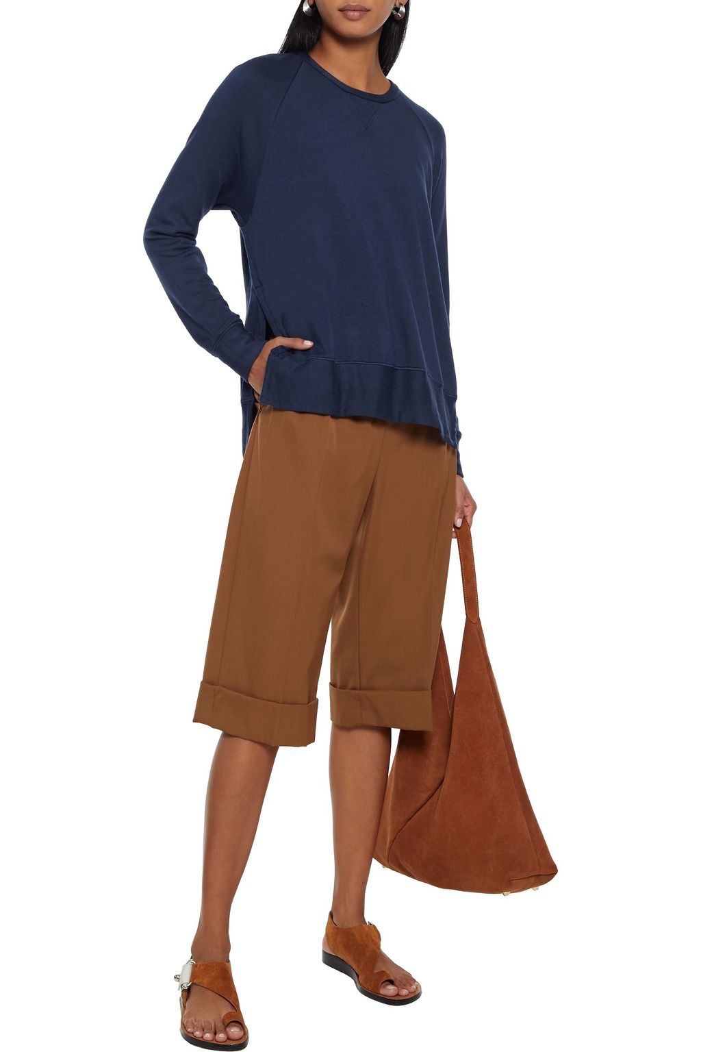 STATESIDE Micro modal-blend fleece sweatshirt