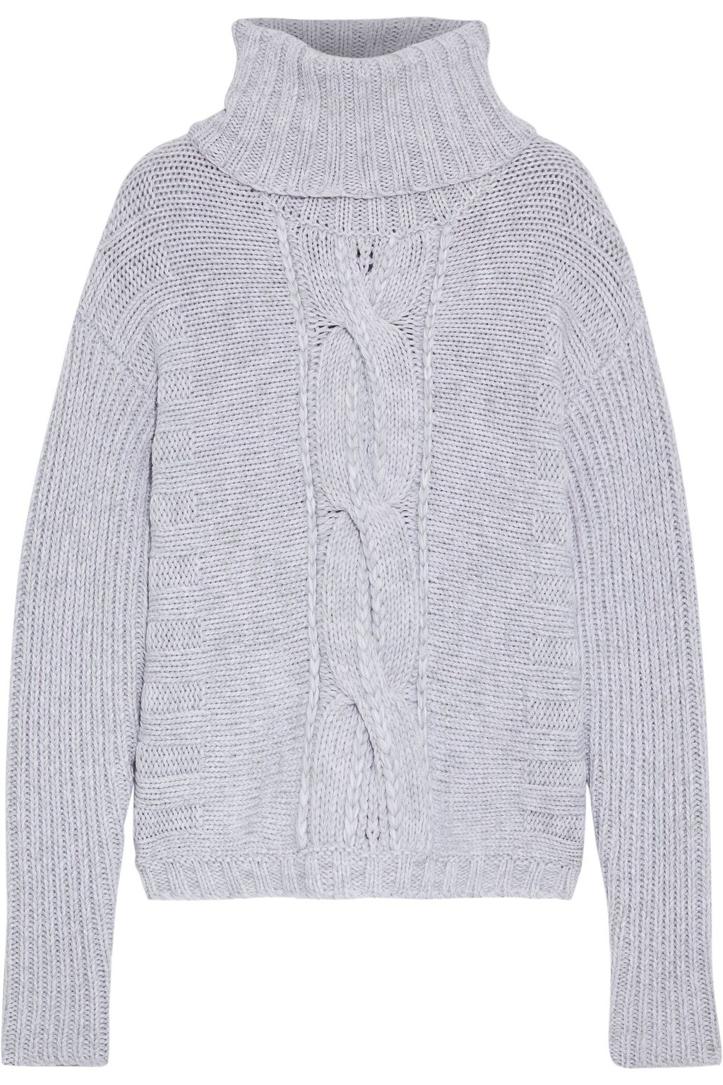 grey cable knit turtleneck sweater