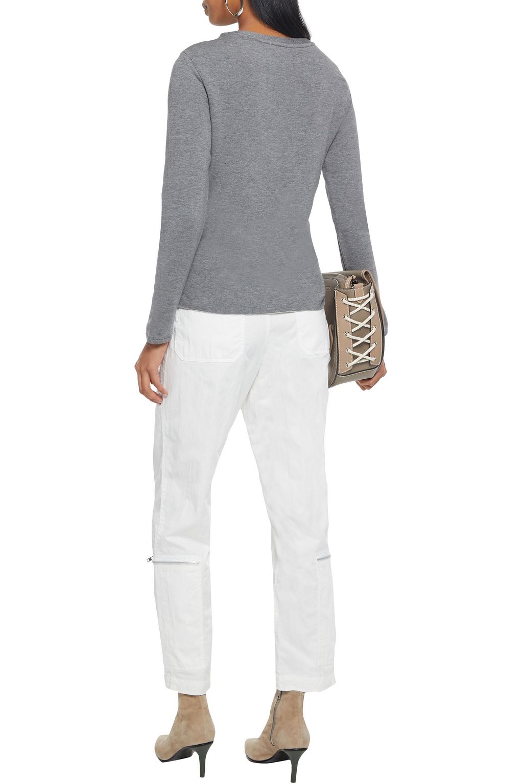 STATESIDE Twisted mélange modal-blend fleece sweatshirt