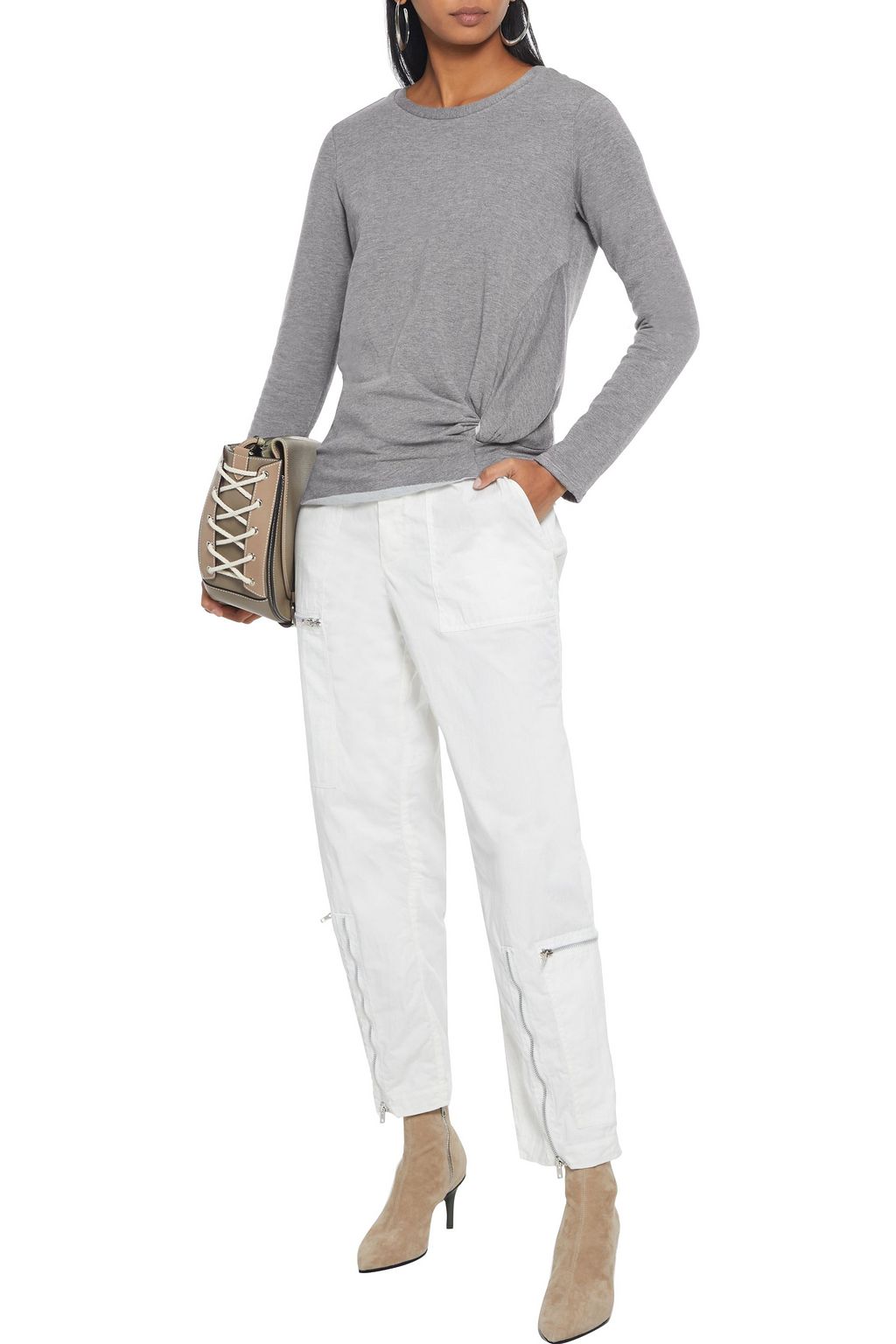 STATESIDE Twisted mélange modal-blend fleece sweatshirt