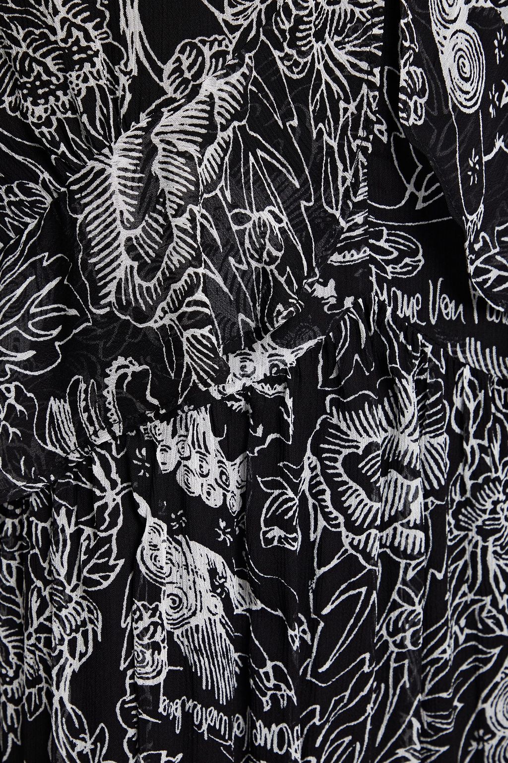 DIANE VON FURSTENBERG Ruffled printed crepon mini dress