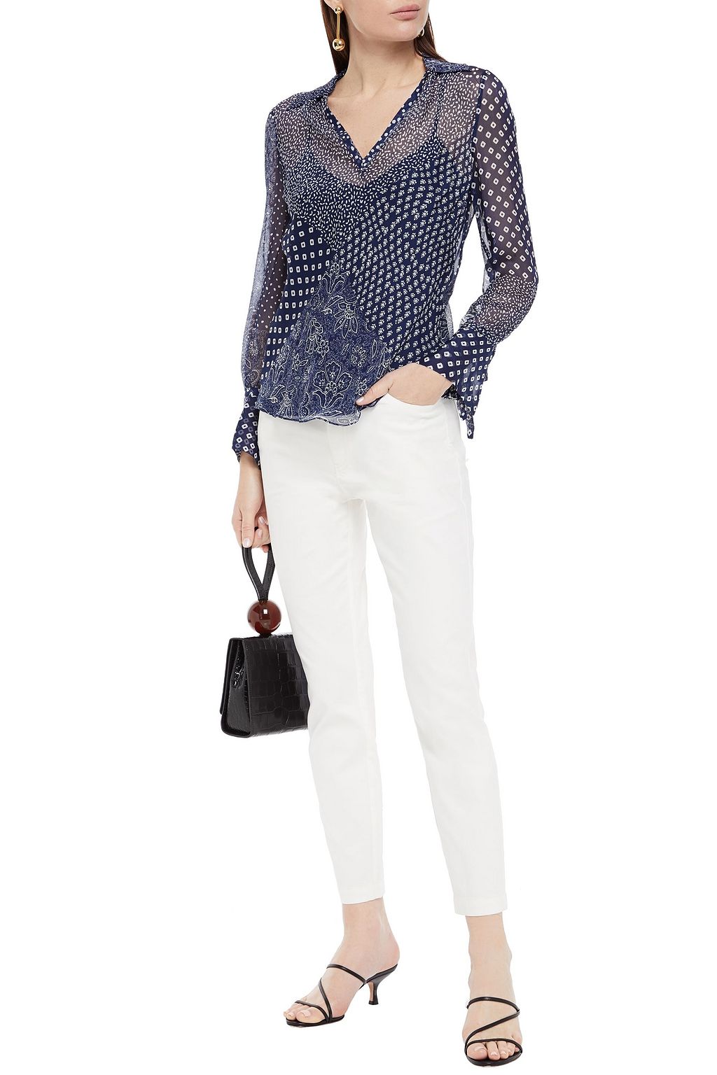 DIANE VON FURSTENBERG Printed silk-crepon top