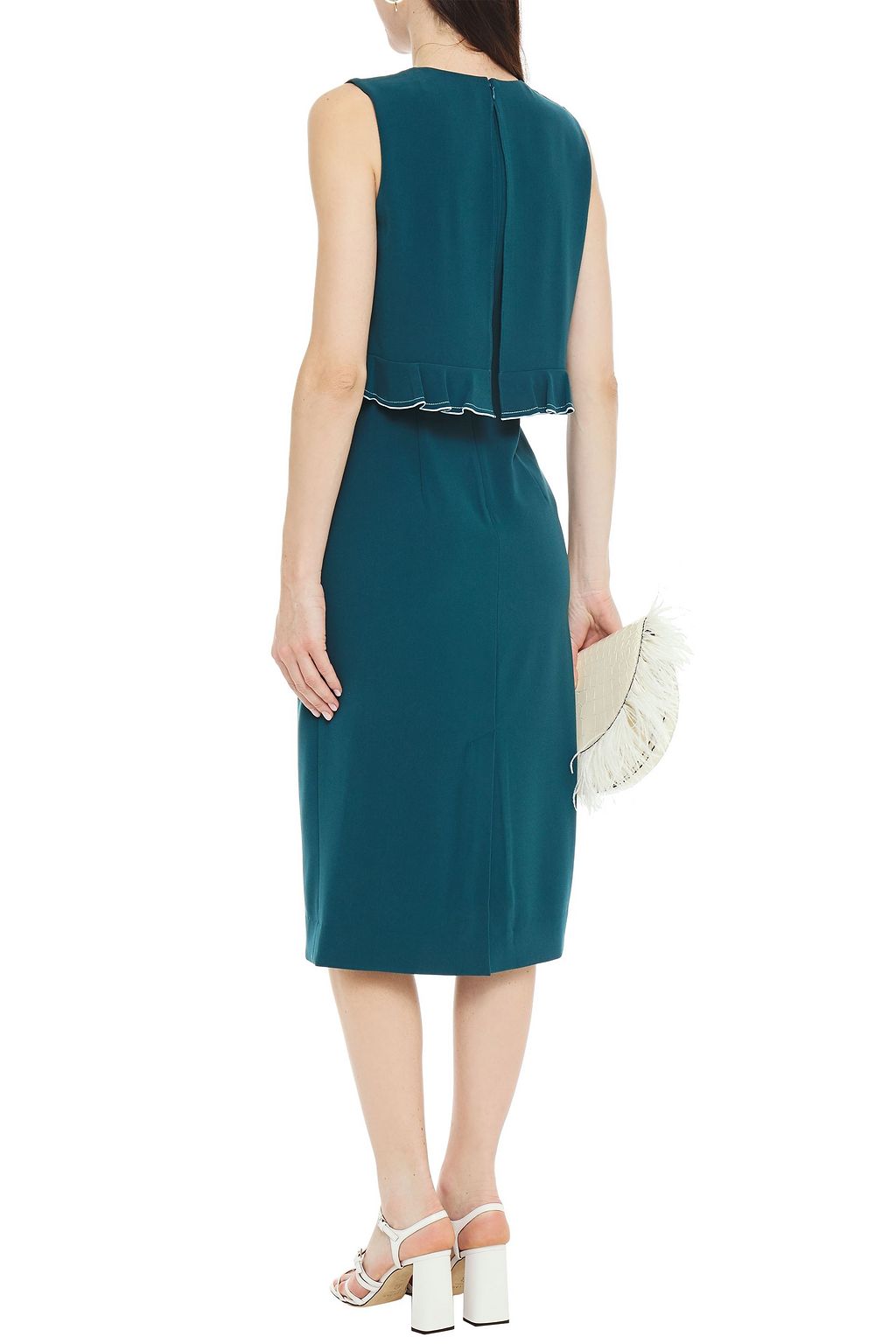 DIANE VON FURSTENBERG Mehrlagiges Kleid aus Crêpe mit Rüschen