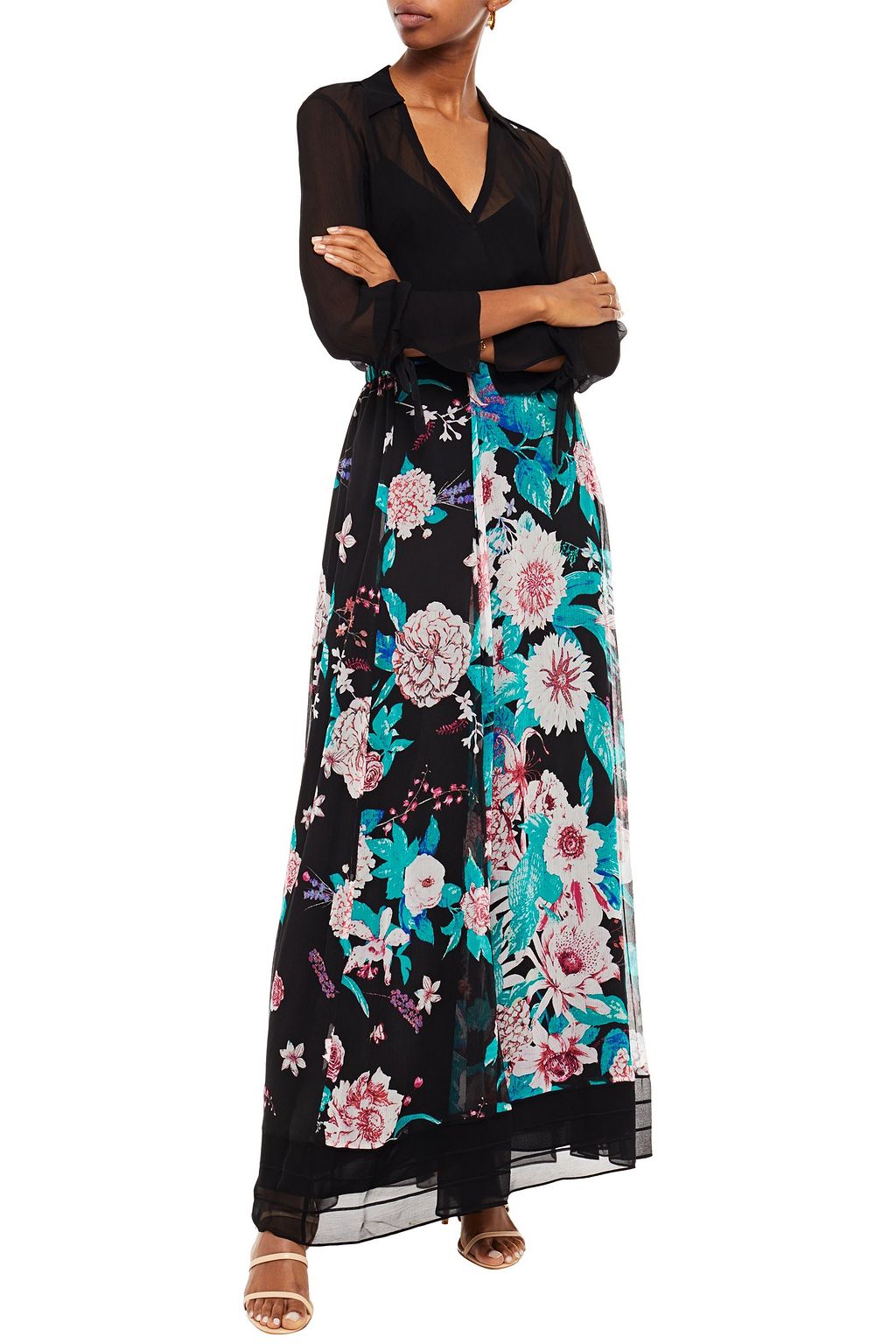 DIANE VON FURSTENBERG Heka floral-print silk-chiffon maxi skirt