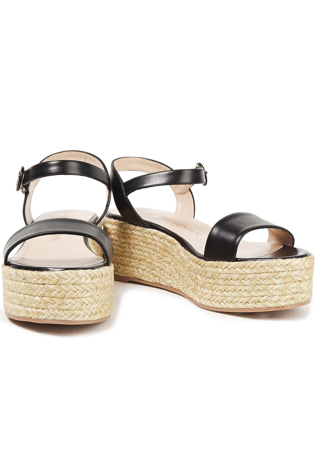 stuart weitzman taborah leather wedge espadrille