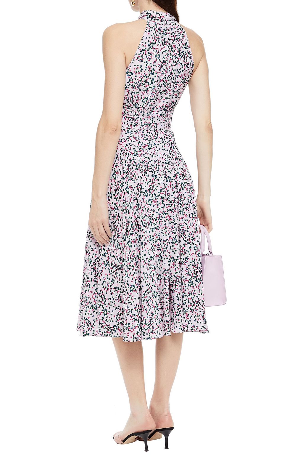 DIANE VON FURSTENBERG Nicola belted pleated printed silk-crepe midi dress