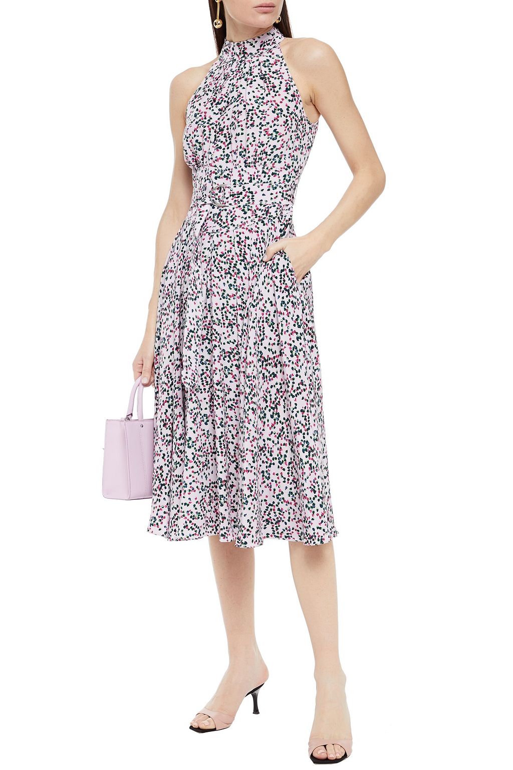 DIANE VON FURSTENBERG Nicola belted pleated printed silk-crepe midi dress