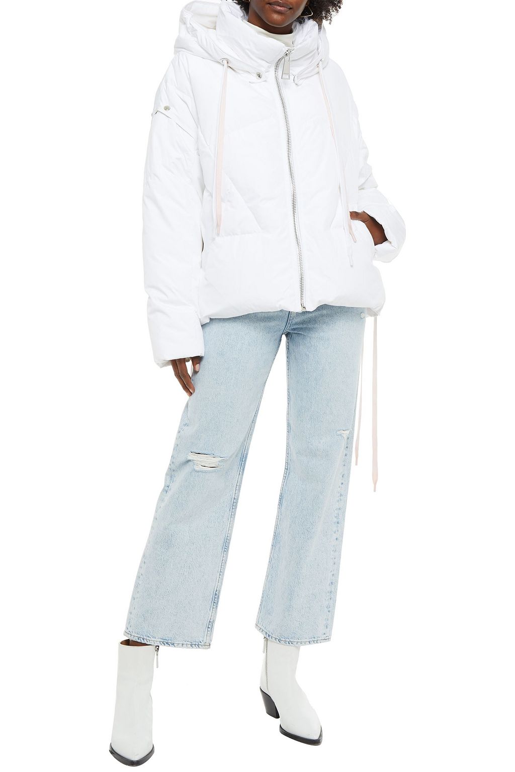 KHRISJOY Snap-detailed quilted shell hooded down jacket