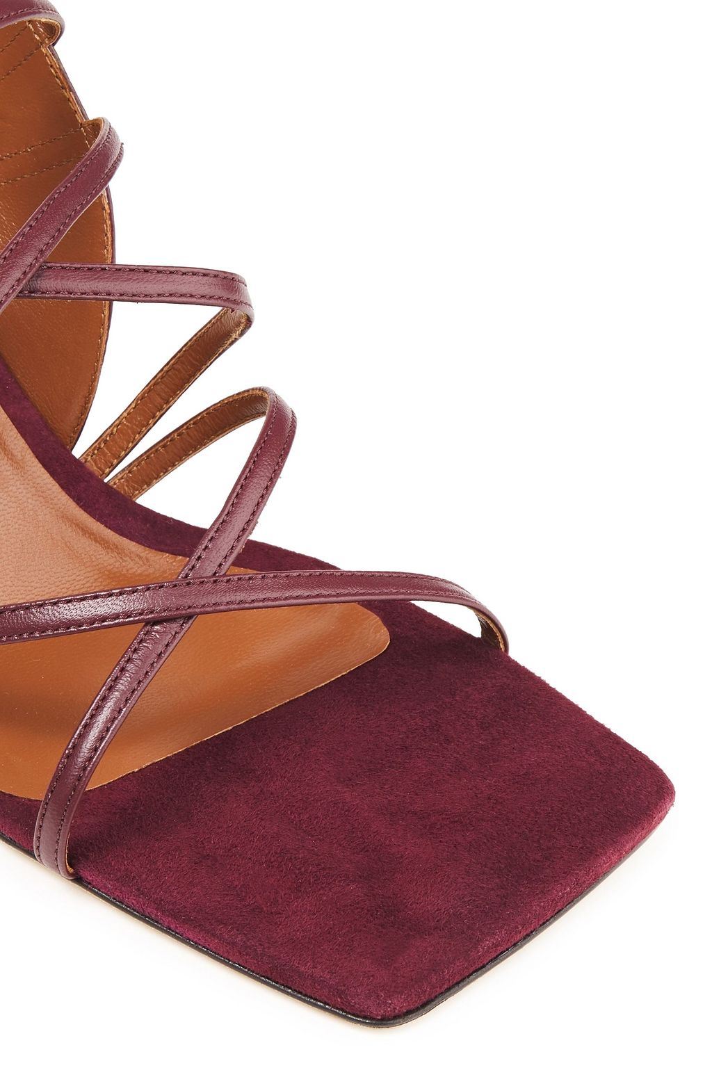 BY FAR Christina leather and suede sandals