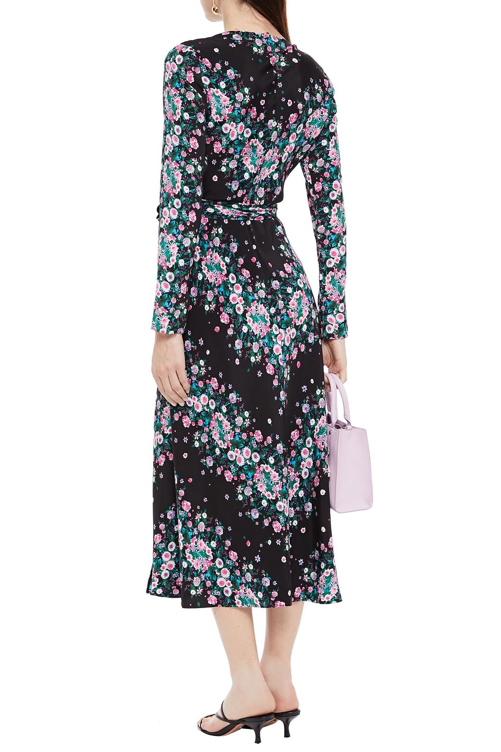 DIANE VON FURSTENBERG Floral-print silk-crepe midi wrap dress