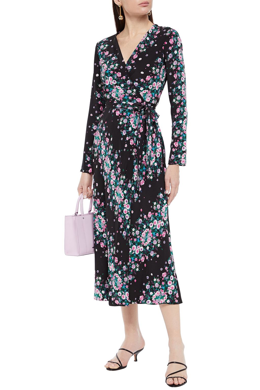 DIANE VON FURSTENBERG Floral-print silk-crepe midi wrap dress