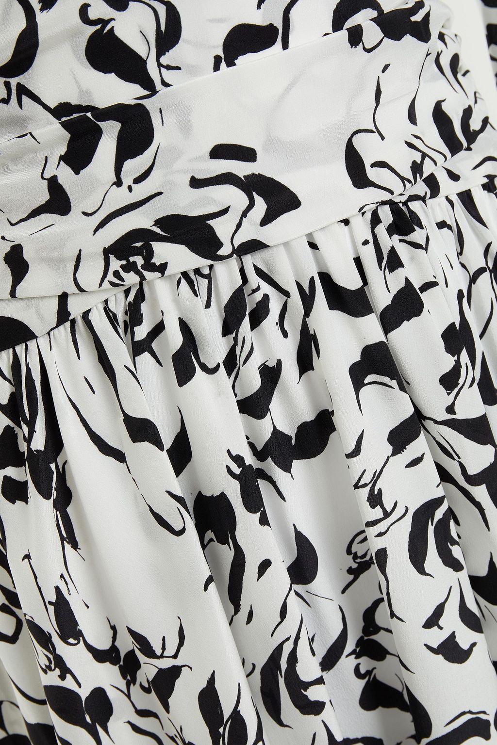 ALEXANDRE VAUTHIER Gathered printed silk crepe de chine midi dress