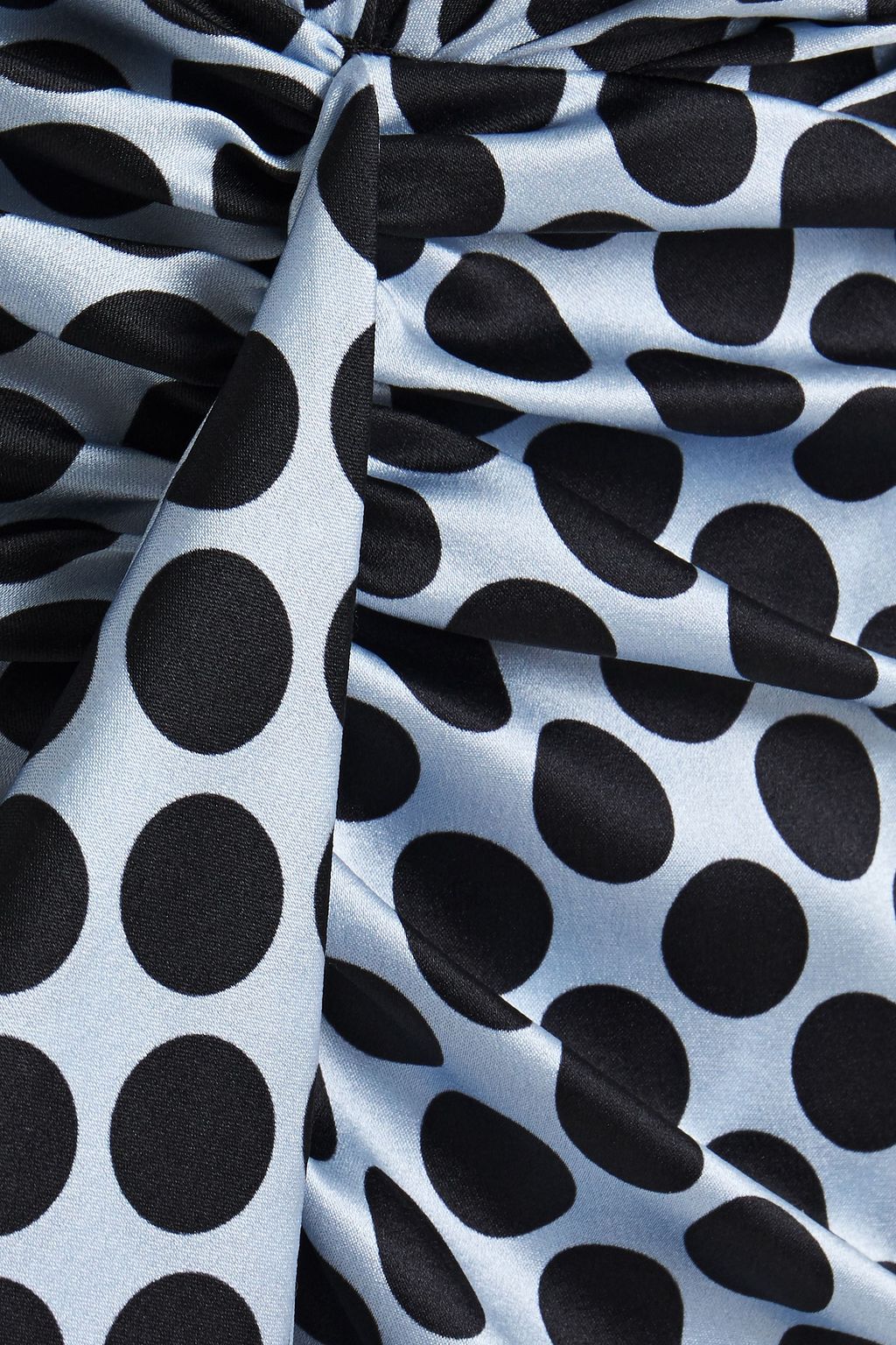 ALEXANDRE VAUTHIER Draped gathered polka-dot stretch-silk satin mini dress
