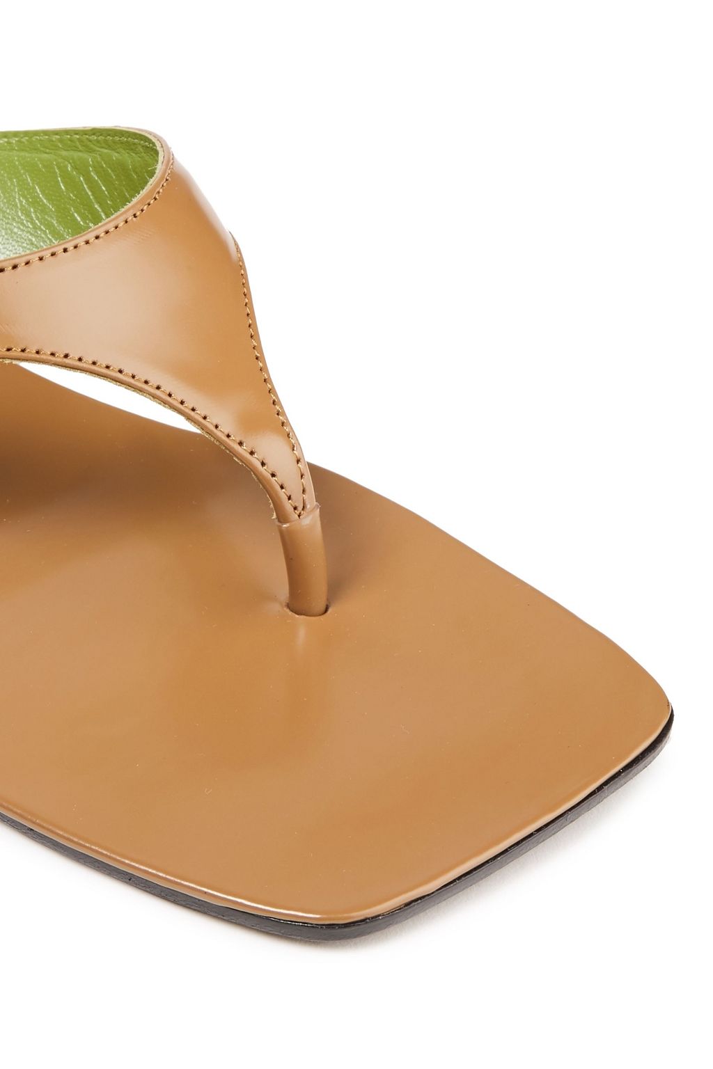 BY FAR Jack glossed-leather mules