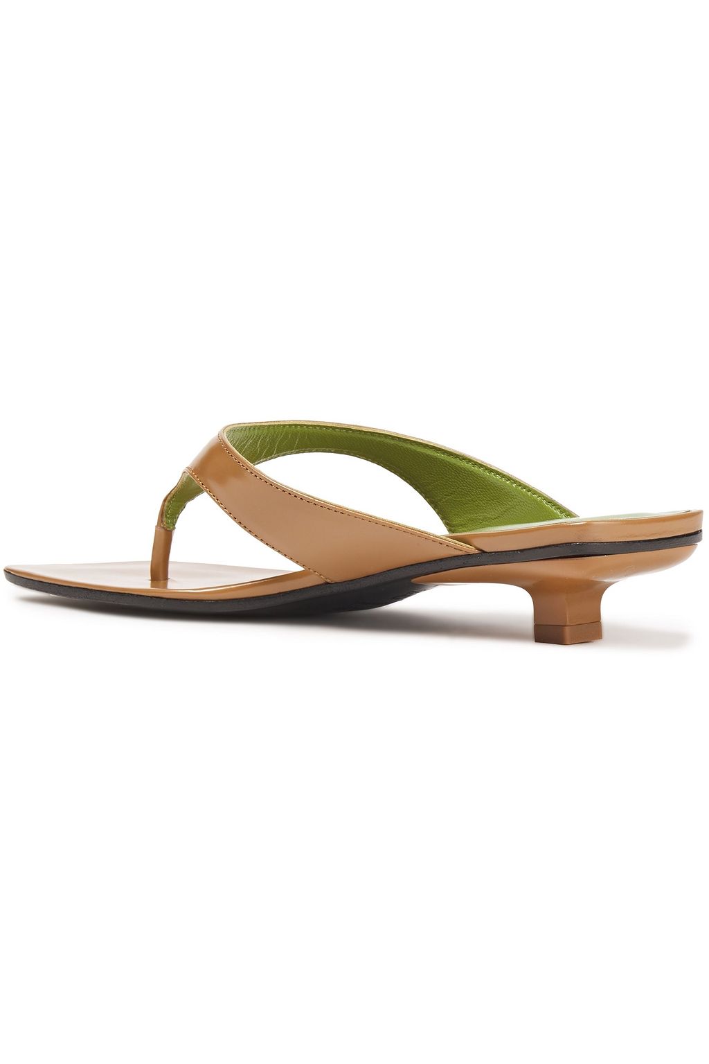 BY FAR Jack glossed-leather mules