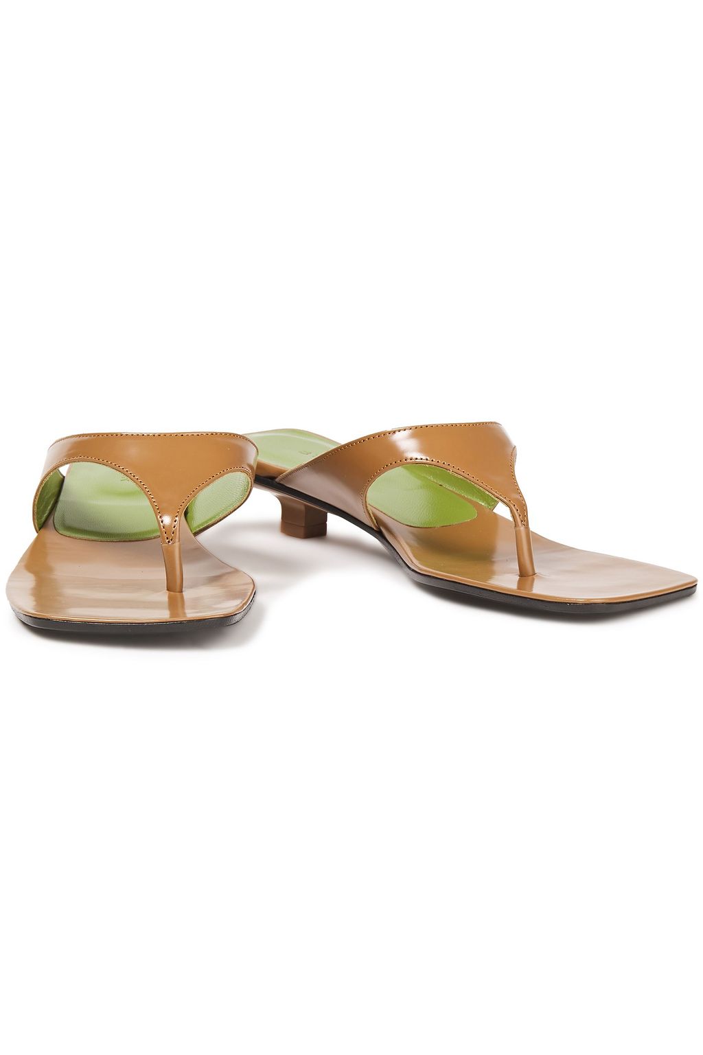BY FAR Jack glossed-leather mules