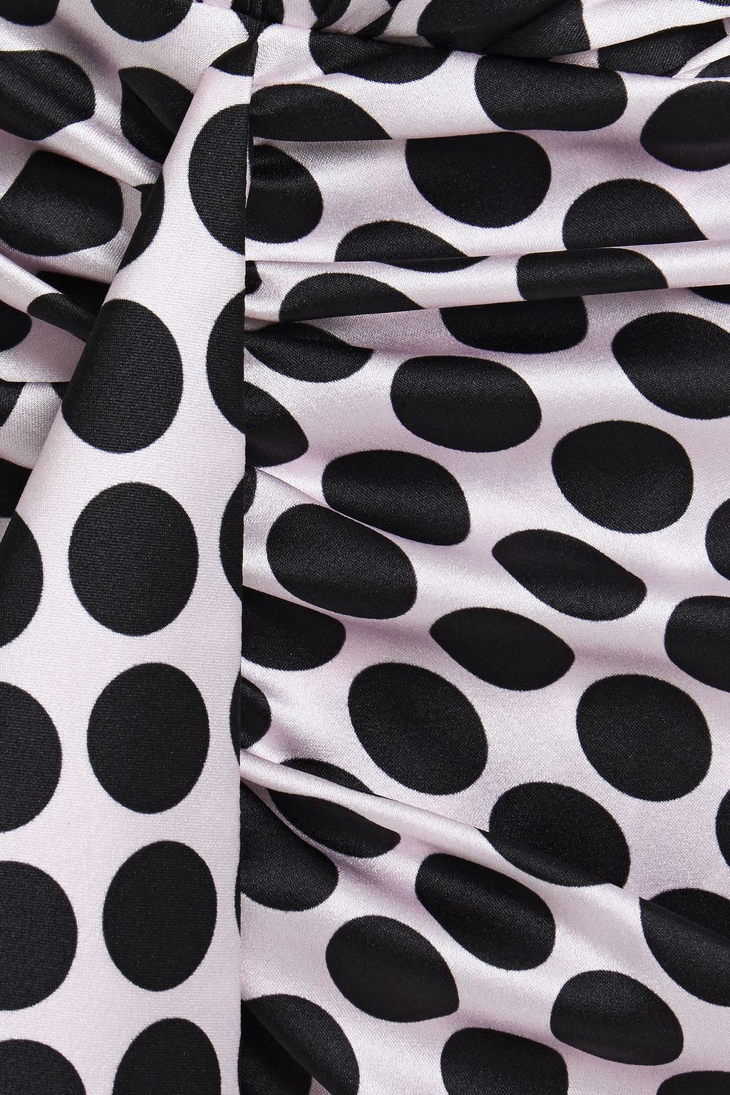 ALEXANDRE VAUTHIER Draped gathered polka-dot stretch-silk satin mini dress