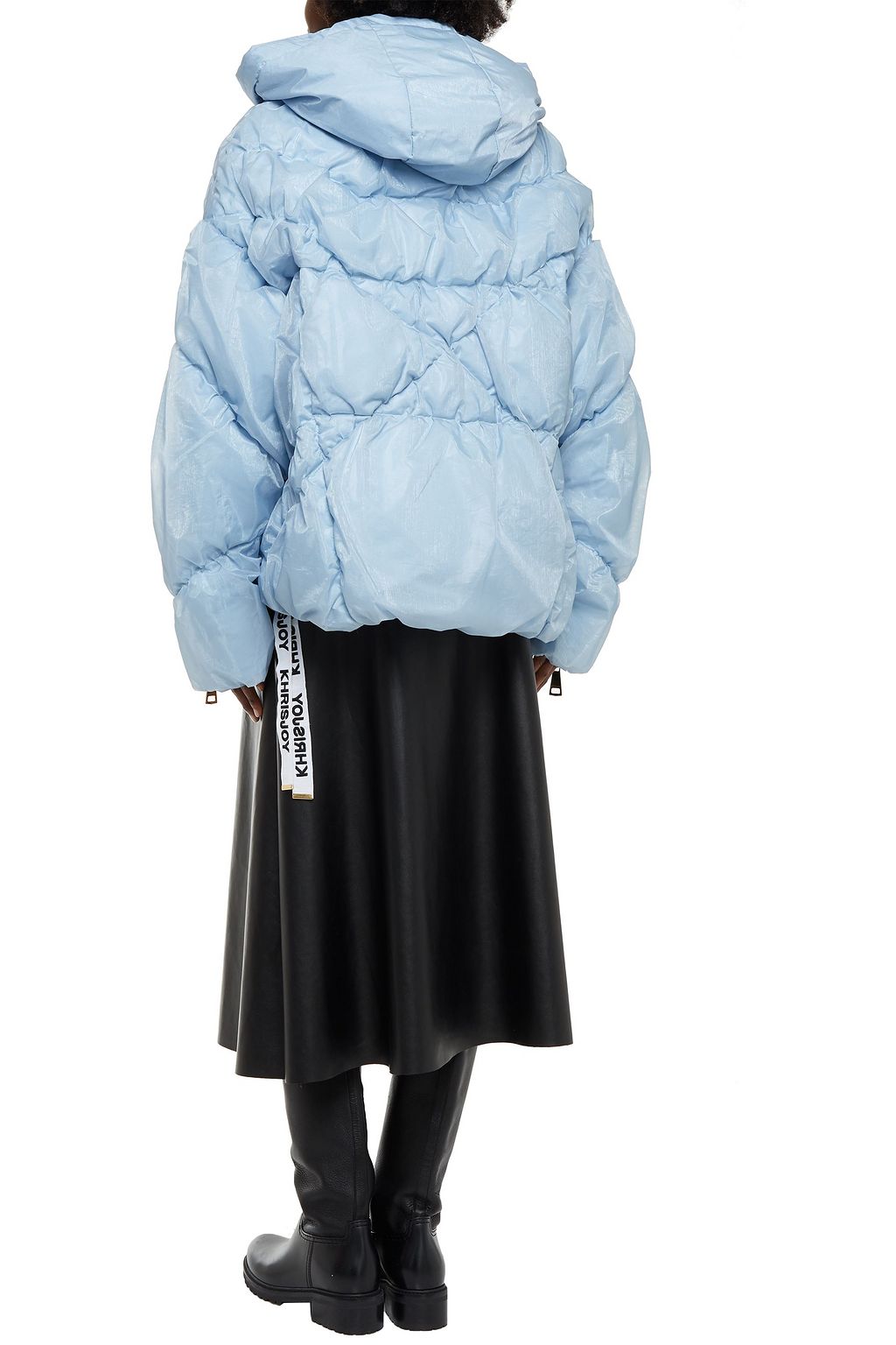 KHRISJOY Oversized quilted-organza hooded jacket