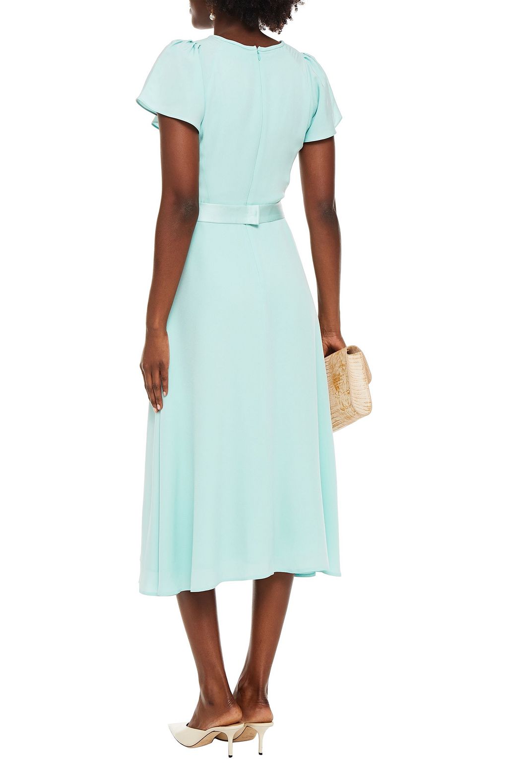 GOAT Jewel satin-trimmed crepe midi dress