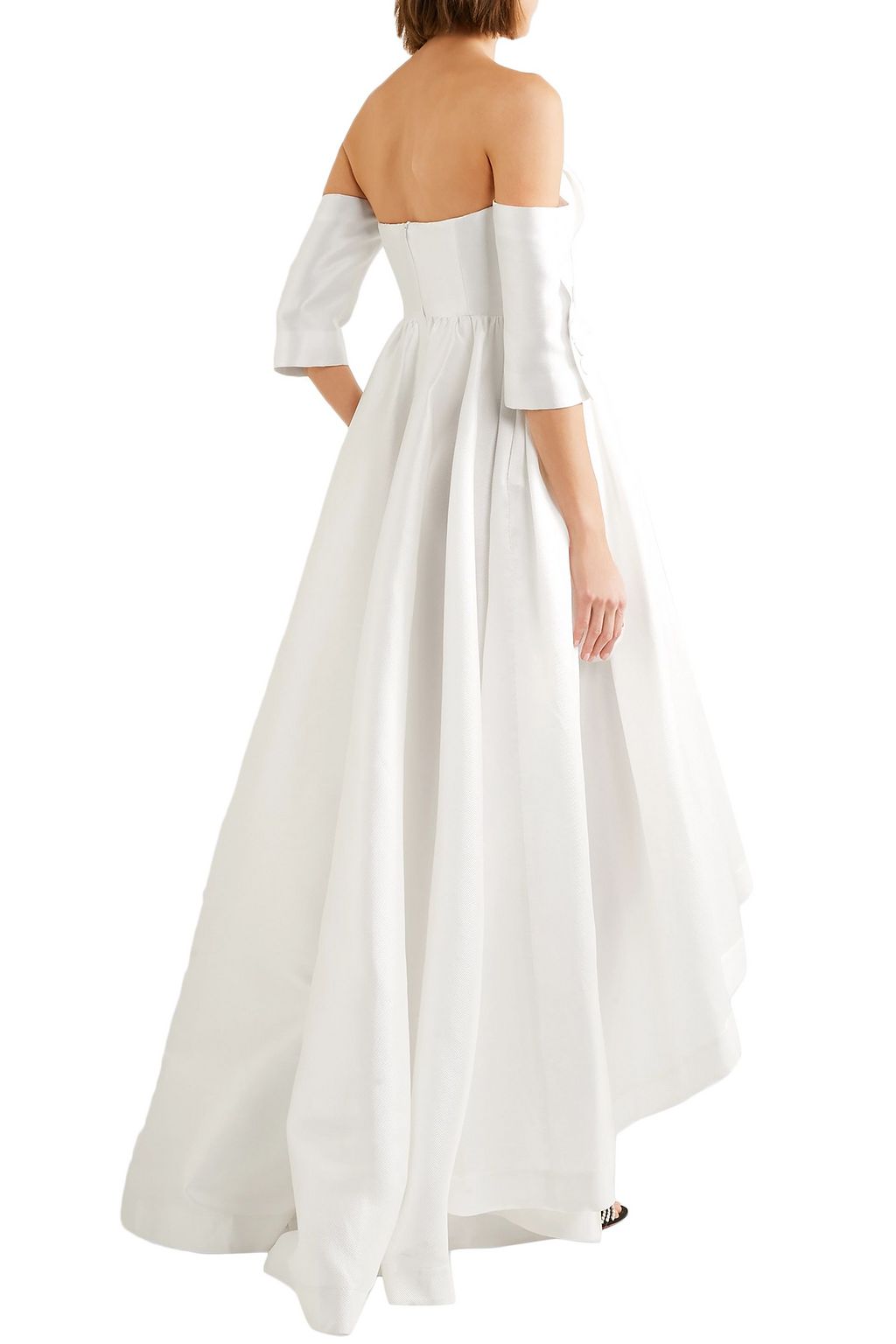 ALEXIS MABILLE オフショルダー サテンピケ ロングドレス